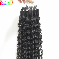 Cheveux indiens bruts non traités pour femmes environ 100 g/ensemble 1g/brin Micro Link Curly Microlink cheveux humains Micro Loop Extensions de cheveux