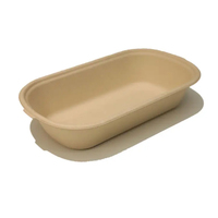 Super march-Caja desechable biodegradable para guardar comida, 2 compartimentos, promoción