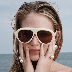 Gafas <span class=keywords><strong>de</strong></span> Sol Polarizadas <span class=keywords><strong>de</strong></span> Acetato con Logotipo Personalizado, Montura Cuadrada Vintage Extra Grande, Protección UV400, Gafas <span class=keywords><strong>de</strong></span> Diseño para Hombre y Mujer - Product Image 1