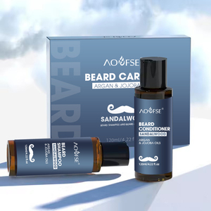 Nettoie en profondeur en douceur Hydrate Barbe Shampooing Moustache Adoucissant Barbe Toilettage <span class=keywords><strong>Kit</strong></span> Naturel - Product Image 1