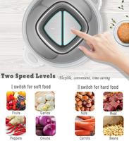 Penggiling Daging Mini 2 Kecepatan Laris Manis, Pengolah Makanan Stainless Steel, Efisiensi Tinggi, Portable, Pencacah & Pemotong Rumah Tangga