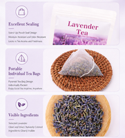 Sachets de thé personnalisés 2g*30, thé à la lavande, sachets de thé pyramidaux, fleurs de lavande séchées naturelles, tisane, mélanges de tisanes