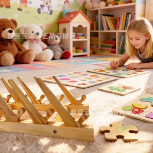 Cross-border wooden puzzle stand, porcelain <b>plate</b> display <b>rack</b>, picture book and photo divider storage <b>rack</b>, oil painting and - Product Image 2