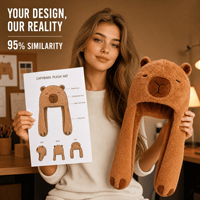Chapeau en peluche personnalisé Capybara, jouet doux, fabricant OEM ODM, chapeau d'animal en peluche personnalisé avec longues bras, haute qualité, vente en gros