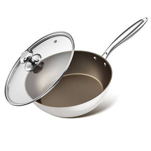 Titanium Ceramic Non Stick Frying Pan Household Flat Bottom <b>For</b> Gas Stove And <b>Induction</b> Cooker - Product Image 2