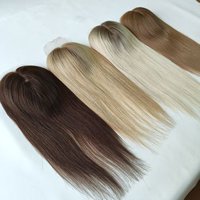 Topper Rambut Asli PU Edge Silk Base Lace, Hairpiece Buatan Tangan untuk Wanita, Solusi Kerontokan dan Penipisan Rambut, Grosir Tersedia