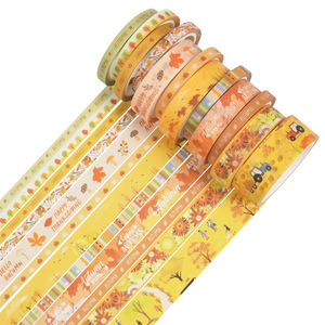 Foreign Trade Source Autumn Washi Tape 5Mx18 <b>Rolls</b> Multi Size DIY Decorative Journal <b>Kit</b> Craft Supplies - Product Image 4