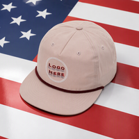 Casquettes Snapback personnalisées non structurées en nylon de haute qualité à 5 panneaux avec visière en corde et votre propre logo