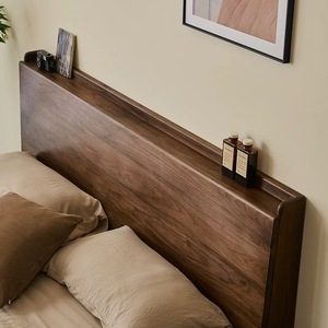 Modern Furniture <b>Size</b> King Double Walnut Wood <b>Beds</b> Nordic Simple Storage <b>Bed</b> Wooden Frame Foe Home BZ-166 Nordic Solid Wood <b>Bed</b> - Product Image 2