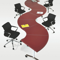 Table de conférence pliante moderne, table de formation et de réunion modulaire pour bureau, avec roulettes