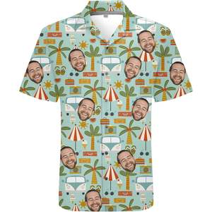 Chemise hawaïenne à fleurs personnalisée pour hommes taille XL bouton décontracté été Funky cadeau personnalisé tissu tissé à motif floral à simple boutonnage - Product Image 2