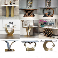 Pieds de table rectangulaires en acier inoxydable argenté, style moderne et luxueux, pour table de salon, console, pata de mesa