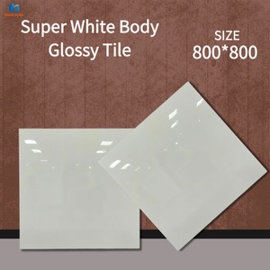 Baldosa de Porcelana Estilo Crema 800x800mm Blanco Puro Brillante Resistente a las Manchas Antideslizante Moderna Minimalista <span class=keywords><strong>para</strong></span> <span class=keywords><strong>Baño</strong></span> con 5 Años de Garantía - Product Image 1