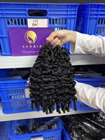 Extensions de cheveux humains 100% non traités, pointes en plumes, 100g pour tressage, extensions de cheveux au crochet, bouclés en vrac, style France