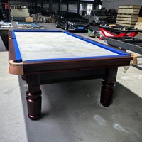Mesa de Billar Rusa STELLARWAY de 12 Pies y 10 Pies, Patas de Altura Ajustable, Madera Maciza, Personalización Completa para Uso en Bares