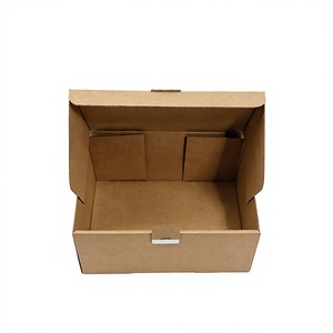 Sac à main en carton ondulé brun recyclable, personnalisé, imprimé UV quadricolore, pliable, écologique, haut de gamme, petit carton d'expédition - Product Image 4