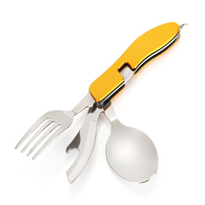 <span class=keywords><strong>Set</strong></span> di Posate da Campeggio Staccabili Kongbo CC01 <span class=keywords><strong>4</strong></span> in 1 in Acciaio Inox da Viaggio con Coltello Pieghevole Forchetta Cucchiaio e Apribottiglie - Product Image 5