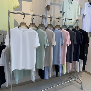 T-shirts décontractés unisexes pour hommes de haute qualité avec impression de logo personnalisé, col rond, coton léger, motif uni, coupe ample, manches courtes - Product Image 1