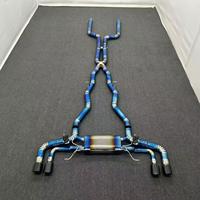 Escape Valvetronic de Titanio Azul Quemado para BMW M8 F91 4.4T V8 Coupé con Tubo en X, Puntas Cuádruples, Corte Pie-Cut, Soldado, Control Remoto