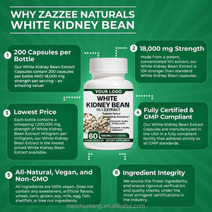 White Kidney Bean 10:1 Extract 1800 mg Per Serving 60 Vegan Capsule <strong>Carb</strong> <strong>Blocker</strong> Weight Loss <strong>Supplement</strong> Not for Pregnant Women - Product Image 4