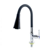 Robinet de cuisine moderne minimaliste en ABS électroplaqué avec extension articulée universelle, pulvérisation à deux vitesses, eau chaude et froide
