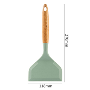 ตะหลิวซิลิโคนหมุนไข่เครื่องครัวด้ามไม้ - Product Image 6