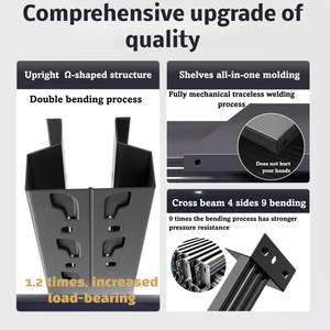 工場製造金属倉庫棚物流エクスプレス配送棚家庭用収納棚調整可能 - Product Image 3