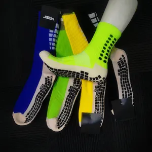 Brand Quality Letter Design Mens Grip Socks Sports Terry Cushioned Custom Football Anti-slip Soccer Socks For Athletes