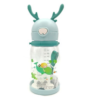Bouteille d'eau en plastique avec couvercle en forme de cerf pour enfants, ml, mignon, pour apprendre à boire