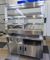 Vitrine chauffante pour aliments en verre commercial avec eau chaude pour la restauration, pizza, pâtisserie, chauffe-patties