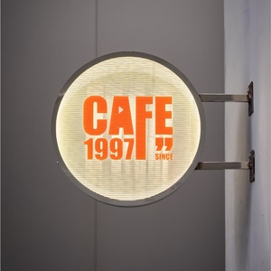 定制徽标广告装饰圆形LED灯箱标牌户外防水商业店铺标志灯 - Product Image 3