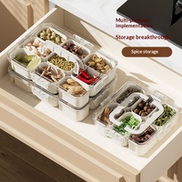 Boîte de rangement portable pour épices de cuisine en plastique alimentaire, 6 compartiments, transparente, hermétique, pour réfrigérateur, idéale pour le camping