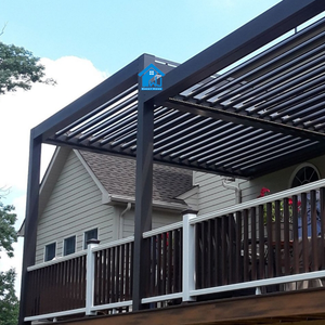 Toldo de Jardín Moderno para Exteriores, Marco de Aluminio y Plástico, Pabellón Plegable con Arco, Vigas de Madera, Kit de Pérgola con Soportes - Product Image 6