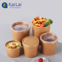 Récipient alimentaire recyclable directement en usine bol de soupe à emporter biodégradable bol en papier jetable avec couvercle