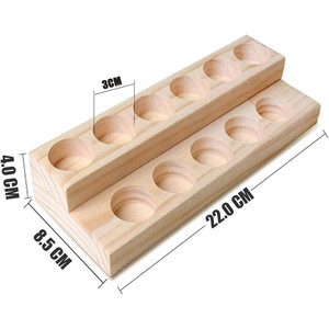 Estante de madera de pino duro Natural de 2 niveles, 11 ranuras, organizador de almacenamiento de exhibición de aceite esencial de madera, soporte, estante de presentación de regalo - Product Image 6