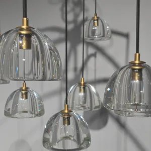 Modern Nordic Glass Chandelier Brass Pedant Light Fixture Luxury Ceiling Hanging Lamp For Home Decor Dining Room Project