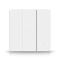Smartdust EU UK Tuya APP Lampu LED Pintar 240V Zigbee 3.0 Kontrol Jarak Jauh Satu Tombol Cerdas Baru 10A Tombol Piano 3 Gang WIFI