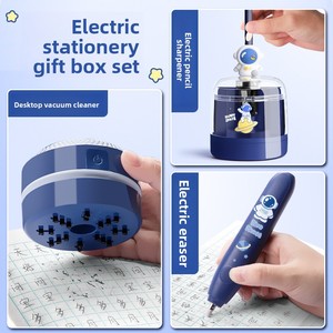 Juego de Papelería <span class=keywords><strong>El</strong></span>éctrica de Dibujos Animados ABI al por Mayor con Sacapuntas <span class=keywords><strong>El</strong></span>éctrico y Limpiador de Escritorio, Set de Regalo para <span class=keywords><strong>el</strong></span> Regreso a Clases para Niños - Product Image 4