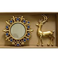 Ensemble de 3 miroirs rectangulaires en plastique sculpté ajouré, style Art Déco vintage, décoration de luxe antique pour couloir et entrée