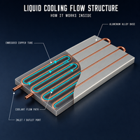 Plaque de refroidissement liquide en aluminium et cuivre sur mesure, usinée CNC, pour la gestion thermique des électroniques de puissance