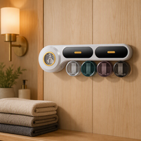 Support mural multifonctionnel élégant en plastique, sans perçage, pour brosses à dents, idéal pour salles de bain familiales et appartements locatifs