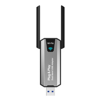 Adaptador WiFi 6 de 900Mbps, BT5.4, Plug and Play, para Juegos, Doble Banda, Externo, USB, Tarjeta de Red Inalámbrica, Adaptador USB WiFi