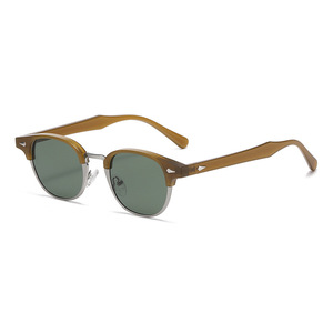 Gafas de Sol TZHFKJ Clásicas de Estilo Retro, Media Montura, Lentes Polarizadas con Protección UV400 y Antireflejos, Nuevas, Modernas, Unisex, de Plástico PC - Product Image 2
