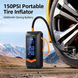 6000mAh Taşınabilir Lastik Pompası, <span class=keywords><strong>DC</strong></span> 12V Araç Güç Kablosu, 2'si 1 Arada Hibrit Güç Kaynağı Hava Pompası, Tüm Araçlar için 20mm Silindir - Product Image 2