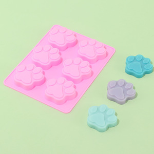 Molde de silicona YONGHAO de 6 cavidades con forma de huella de pata, 18.5x14x1.5cm, para hacer pasteles, jabón, resina y chocolate - Product Image 1