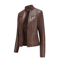 Chaqueta Corta Acolchada de Piel de Oveja con Capucha, Tinte Liso, Impermeable y Ligera