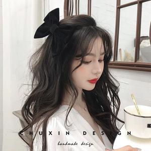 Pinza para el pelo de terciopelo estilo coreano con lazo grande de doble capa, pinza de resorte, accesorio para el pelo con lazo estilo retro para mujer, lujo ligero. - Product Image 3