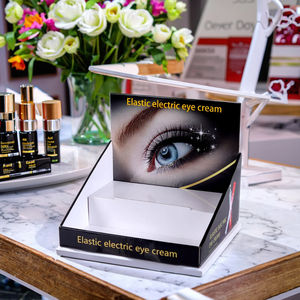 Boîte de présentation en carton recyclable portable pour l'utilisation de supermarché de magasin pour la rotation de crème pour les yeux électrique de faux cils de cosmétiques - Product Image 1