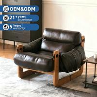 Fauteuil en cuir véritable pour petit espace intérieur, moderne et confortable, idéal pour appartement, chambre, balcon, école, maison