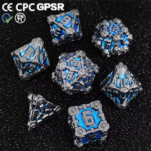 Set di 7 <span class=keywords><strong>Dadi</strong></span> Meccanici in Metallo per DND, Smaltati Blu Grigio Canna di Fucile, <span class=keywords><strong>Dadi</strong></span> Poliedrici Pesanti per Dungeons & Dragons <span class=keywords><strong>e</strong></span> Pathfinder - Product Image 1